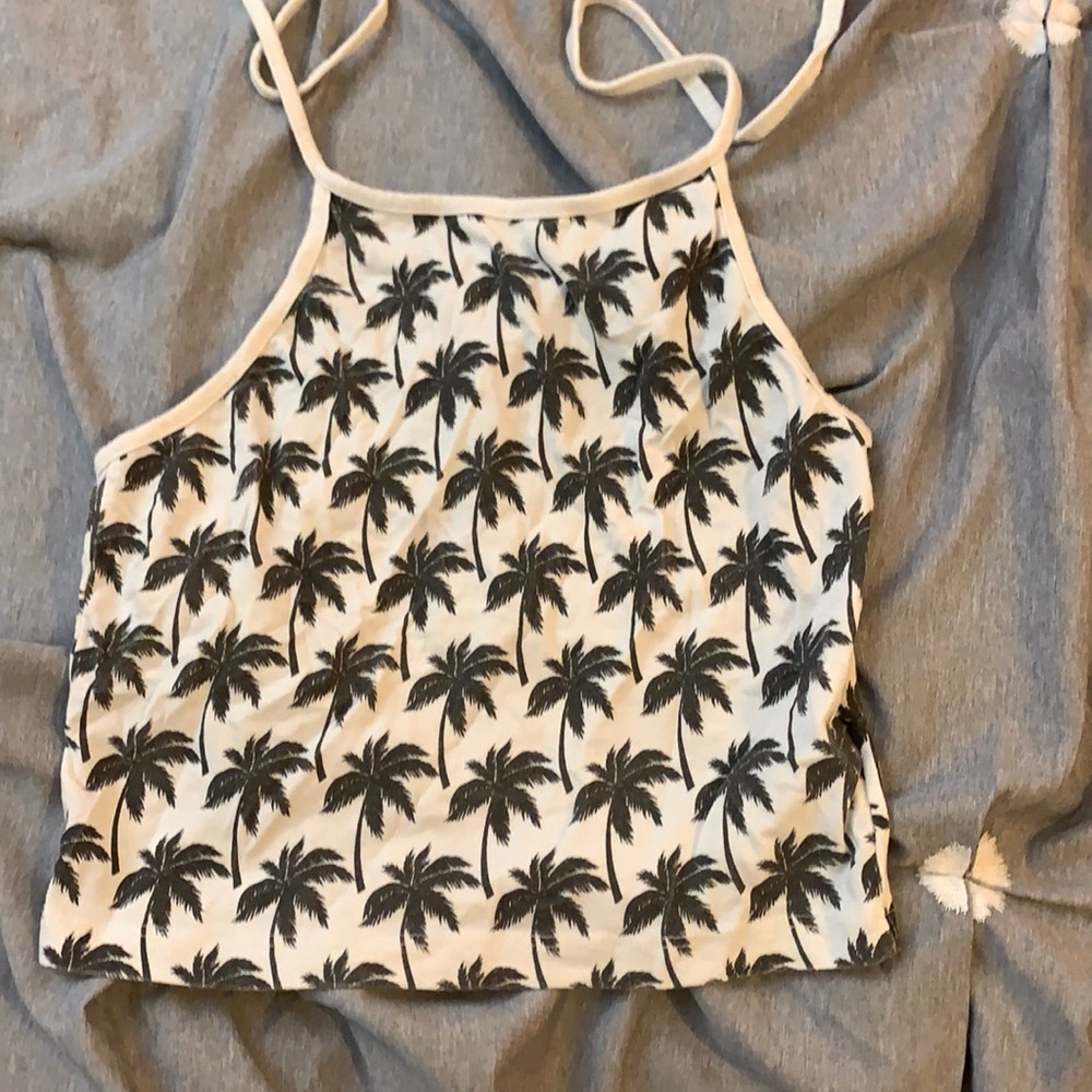Brandy Melville palm tree halter top